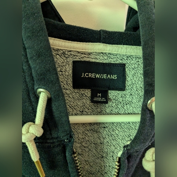 Men's J.Crew Zip Up Hoodie Navy Blue size M - Picture 5 of 6